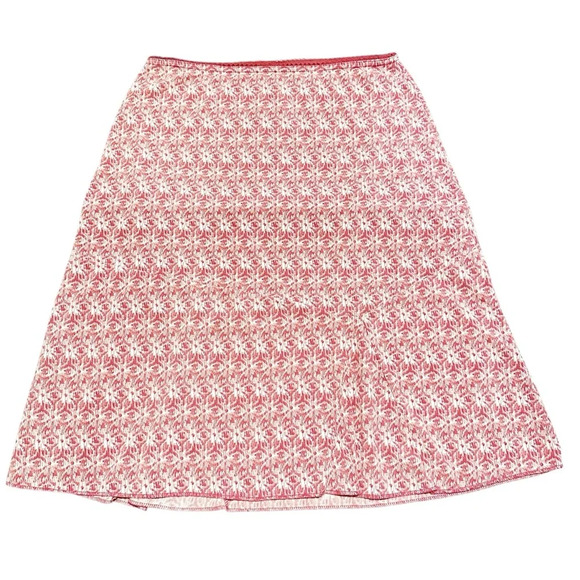 Y2K Old Navy Pink and white midi skirt with elastic waist size XS - Picture 1 of 10